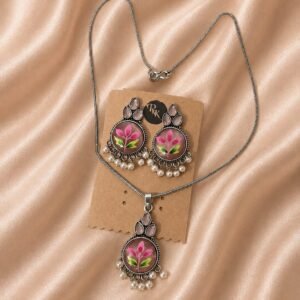 Neck Piece with earrings - 2627-0016